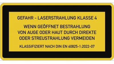 Produktbild von Dreifke® Aufkleber LASER KLASSE 4 DIN 60825-1, Textschild f. Zugangskl.,Folie...