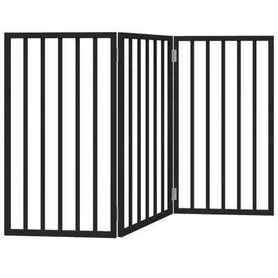Immagine prodotto di Cancello per Cani Pieghevole 3 Pannelli Nero 150cm Legno Pioppo