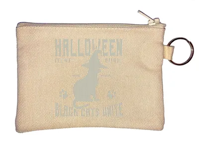 Produktbild von Halloween-Katzenpatrouille mit Motiv schwarzer Katzen, Schlüsselanhänger-Münzbörse, beige, Einheitsgröße