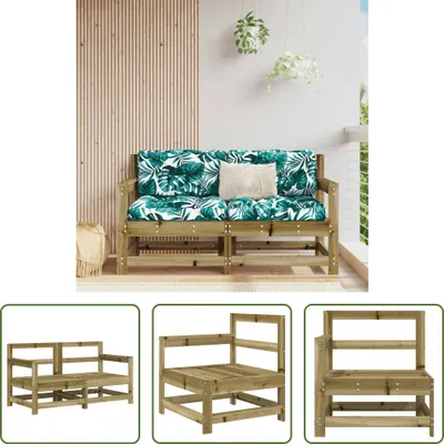 Produktbild von The Living Store Garten-Ecksofas 2 Stk. Kiefernholz Imprägniert