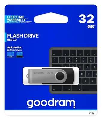Obrázek produktu pro Goodram UTS2, 32 GB, USB Typ-A, 2.0, 20 MB/s, Kloub, Černá