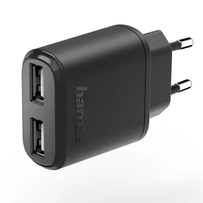 Produktbild von Ladegerät, 2-fach USB, 2.4 A, schwarz