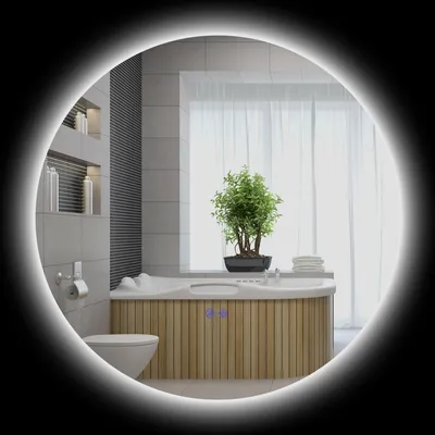 Image de kleankin Miroir rond lumineux LED miroir mural de salle de bain 70 cm avec éclairage interrupteur tactile système antibuée luminosité réglable 35W blanc et argent
