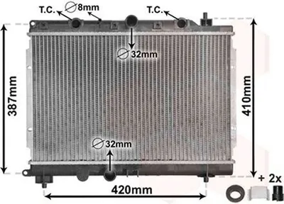 Produktbild von VAN WEZEL 02002153 Kühler Wasserkühler Motorkühler für HONDA CIVIC VI Fastback (MA, MB) für ROVER 45 Stufenheck (RT)