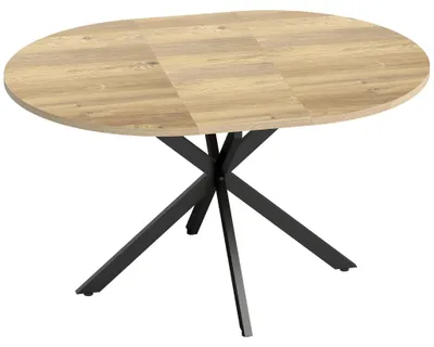 Produktbild von Ausziehbarer runder Esstisch für 4-6 Personen, 100-135 cm, Holzoptik