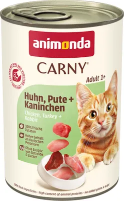 Produktbild von animonda Carny Adult Katzenfutter, Huhn, Pute, Kaninchen, 6 x 400 g