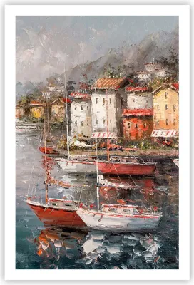 Produktbild von Poster - Poster ohne Rahmen - Meer Hafen Segel - 61x91,5 cm - Wand Bild - Wanddeko - Wandbilder - Kunstposter - Wandposter - Bilder - Kunstdruck - Wanddekoration - Wandbild - P2XPA61x91-5136