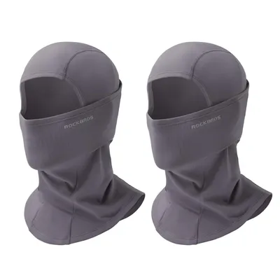 Image de ROCKBROS 2pcs Cagoule Automne Hiver pour les sports de plein air Vélo Moto Balaclava Réfléchissante Coupe-vent Anti-Poussière, Gris Ciment