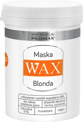 A white tub of hair mask with orange and gray labeling.