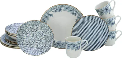 Produktbild von CreaTable, 10000, Euböa Blue, Kombiservice 16-tlg, Steingut