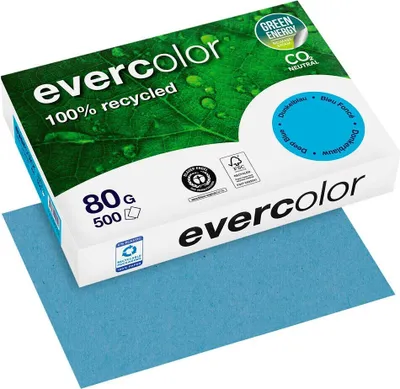 Zdjęcie produktu dla Clairefontaine Clairefontaine Papier do recyklingu Evercolor dunkelblau DIN A4 80 g/qm 500 Blatt