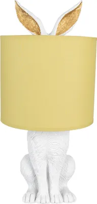Produktbild von Clayre & Eef Tischlampe Kaninchen Ø 20x43 cm Weiß Gelb Polyresin