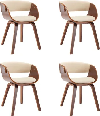 Produktbild von vidaXL Esszimmerstühle 4 Stk. Creme Bugholz und Kunstleder