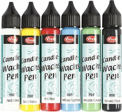 Image de Crayon pour bougies, assortiment, couleurs vives, 6x25ml