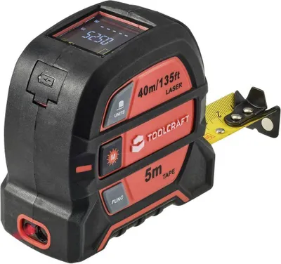 Produktbild von TOOLCRAFT 2 in 1 Laser-Entfernungsmesser Max. 40 m mit Maßband
