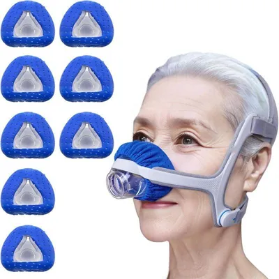 Imagen del producto de Juego de 8 fundas de almohada lavables, transpirables y que alivian la presión, de 40x80 cm, para usar con antifaces para dormir