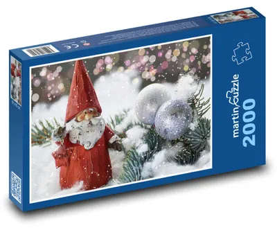 Zdjęcie produktu dla Puzzle 2000 Mikołaj i ozdoby świąteczne - martinpuzzle