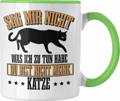 Produktbild von Trendation -  Lustige Tasse für Katzenbesitzer Geschenk für Katzen-Mamas (Grün)