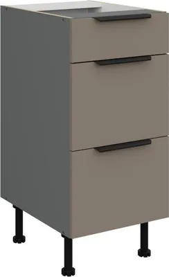 Produktbild von Küchenschrank mit Schubladen LUNARA – Breite 40 cm, Dunkelbeige/Anthrazit