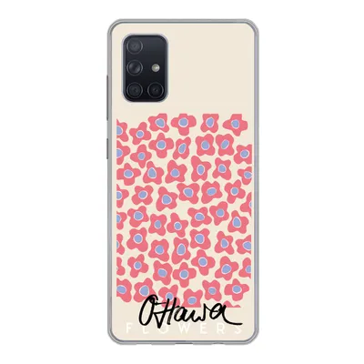Produktbild von MuchoWow® Handyhülle Schutzhülle Hülle für Samsung Galaxy A51 5G Blume - Muster - Rosa Silikon Softcase Handy Hülle - Abbildung