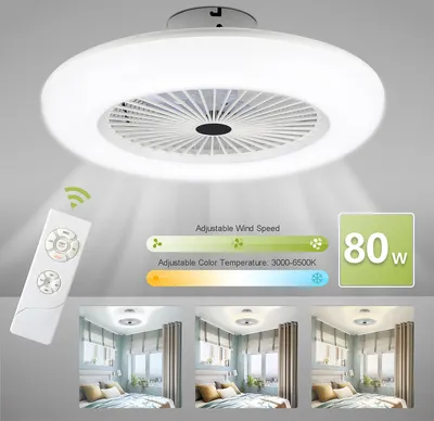 Produktbild von karpal 80W stropný ventilátor Diaľkové ovládanie Spánok LED svetlo Spálňa Stmievateľné