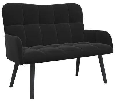 Produktbild von 2-Sitzer Sofa Schwarz 115 x 61 x 87 cm Samt