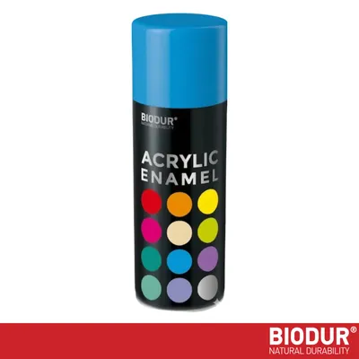 Productafbeelding van BIODUR Acrylverf - Hemelsblauw RAL 5015 – 400 ML – Spuitbus Hoogglans Lak – UV en Weerbestendig - Sneldrogende Spuitverf - Voor Binnen en Buiten