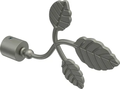 Produktbild von Interdeco Endstücke / Zierabschlüsse für Gardinenstangen mit 16 mm Ø Chrom matt, Typ Alessia (Blatt), Pack. 2 Stück
