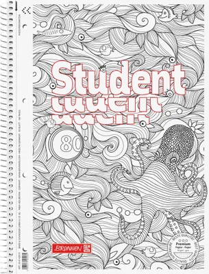 Produktbild von Brunnen Collegeblock Premium Student „Krake“ ZENart | A4, Lineatur 28, 80 Blatt,