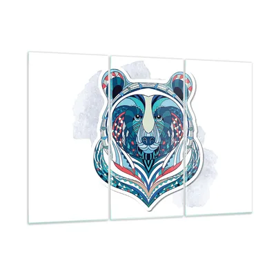 Produktbild von Bilder auf glas - Bär Illustration Traum blumig - 105x70cm - Glasbilder - Wandbilder - Kunstdruck - zum Aufhängen bereit - Wanddekoration aus Glas - Glas Bilder - Wandbild auf Glas - GCE105x70-3085