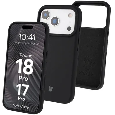 Produktbild von Silikon Handyhülle für iPhone 17 Pro, Bizon Soft Case, Schwarz