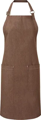 Produktbild von Premier Workwear PR113 | Latzschürze, Organic Denim Fairtrade Bib Apron, 80 x 72 cm - Farbe: Brown Denim - Größe: 80 x 72 cm