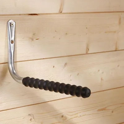 Produktbild von Mottez gerader wandhaken mit rutschfestem gummi - Silber - Antirutsch | Wandmontage