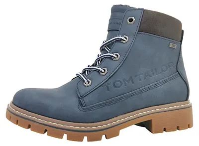 Image de Chaussures de ville pour femmes Tom Tailor, bottines à lacets, couleur bleue, style décontracté
