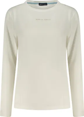 Produktbild von Weißes Damen-Langarmshirt mit Relieflogo und weitem Ausschnitt