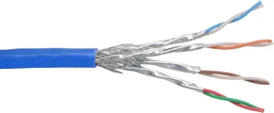 Image de InLine® 76499B Câble de raccordement Cat.6 S/FTP (PiMf), bleu, AWG27, PVC, CU, 100m