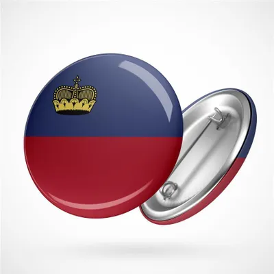 Produktbild von Huuraa Button Liechtenstein Flagge Geschenk Ansteck Pin Größe 59mm Liechtenstein Flagge Präsent