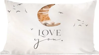 Produktbild von MuchoWow® Zierkissen Sofakissen Wohnzimmer Dekokissen 60x40 cm Zitate - Sprichwörter - Kinder - Liebe dich - Jungen - Mädchen - Kinder - Kopfkissen - Polster mit Foto