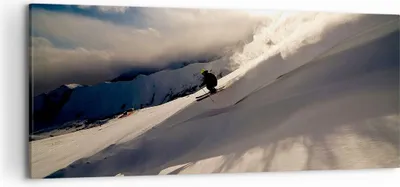 Produktbild von Bild auf Leinwand - Leinwandbild - Berge Ski Winter - 120x50cm - Wand Bild - Wanddeko - Wandbilder - Leinwanddruck - Bilder - Kunstdruck - Wanddekoration - Leinwand bilder - Wandkunst - AB120x50-0511
