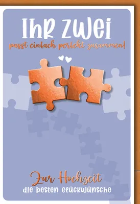 Produktbild von Hochzeit - Karte mit Umschlag - Puzzleteile
