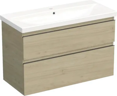 Obrázek produktu pro Koupelnová skříňka s umyvadlem Jungborn TRENTA 100 cm dub kendal přírodní
