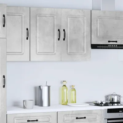 Image de vidaXL Armoire de cuisine suspendue Kalmar gris béton Matériau dérivé du bois