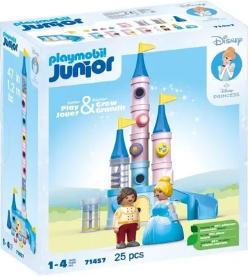 Zdjęcie produktu dla Zamek Kopciuszka PLAYMOBIL Junior 71457 Disney, Zjeżdżalnia, Wieże do układania w stos, Od 12 miesięcy