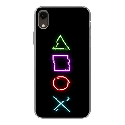 Produktbild von MuchoWow® Handyhülle Schutzhülle Hülle für iPhone XR Spiele - Controller - Neon Silikon Softcase Handy Hülle - Schutzdeckel