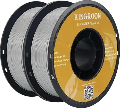 Obrázek produktu pro 3D Tisková Filament, PETG Materiál, Pevná Forma, 2 Cívky Šedá