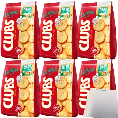 Produktbild von Lorenz Clubs gesalzene Party Cracker 6er Pack (6x200g Packung) + usy Block