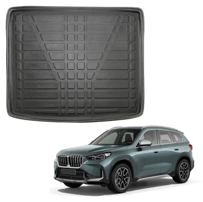 Produktbild von SCOUTT Kofferraumwanne Laderaumwanne Kompatibel mit BMW IX1 U11 Ab 2022, mit Hoher Rand, Kofferraum-Schutzmatte, Geriffelt, Aufrollbar, Schwarz