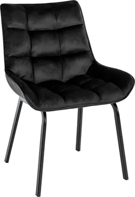 Immagine prodotto di Sedia da pranzo - Sedia da cucina - Design ergonomico, seduta confortevole | Colore: Nero | Materiale: Morbido