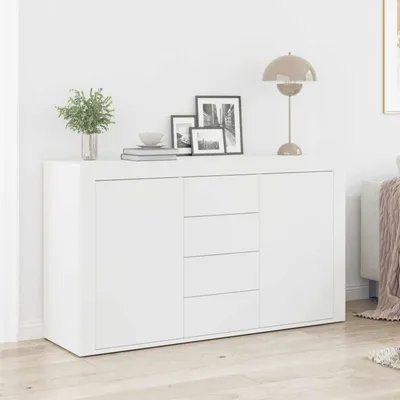 Obrázek produktu pro vidaXL Příborník se zásuvkami Bílý 120 x 36 x 69 cm Materiál na bázi dřeva