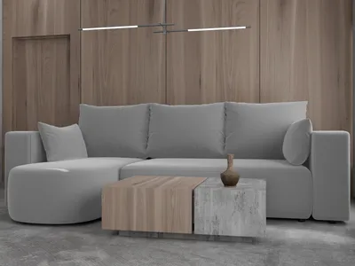 Produktbild von 4ALL HOME Ecksofa mit Schlaffunktion Tivo 246x145 cm - Couch - Sofa mit Bettkasten - Eckcouch - L-Form - Schlaffsofa - Schlafsofa mit Bettkasten - Universal Velo 633 Hellgrau